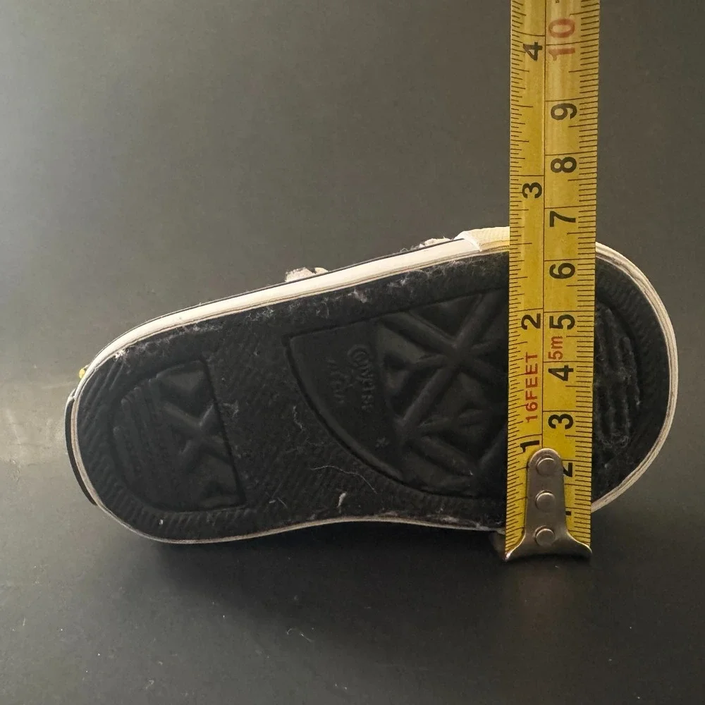 Converse All Star Infant Sneakers Construction Print Double Strap Size 3 - Picture 10 of 11
